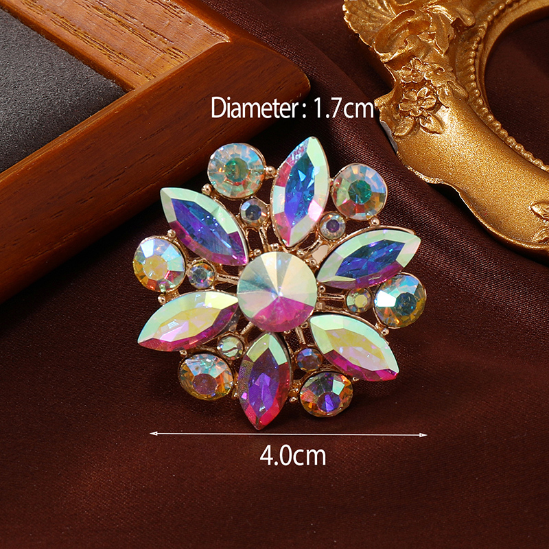 Shiny Flower Gold Plated Rhinestones Alloy Wholesale Open Rings display picture 16