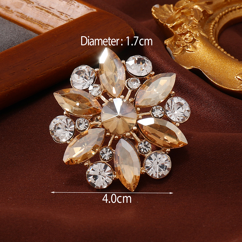 Shiny Flower Gold Plated Rhinestones Alloy Wholesale Open Rings display picture 27