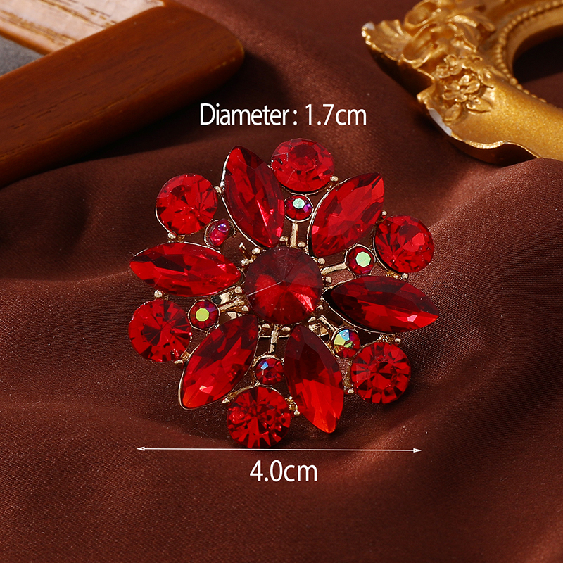 Shiny Flower Gold Plated Rhinestones Alloy Wholesale Open Rings display picture 30