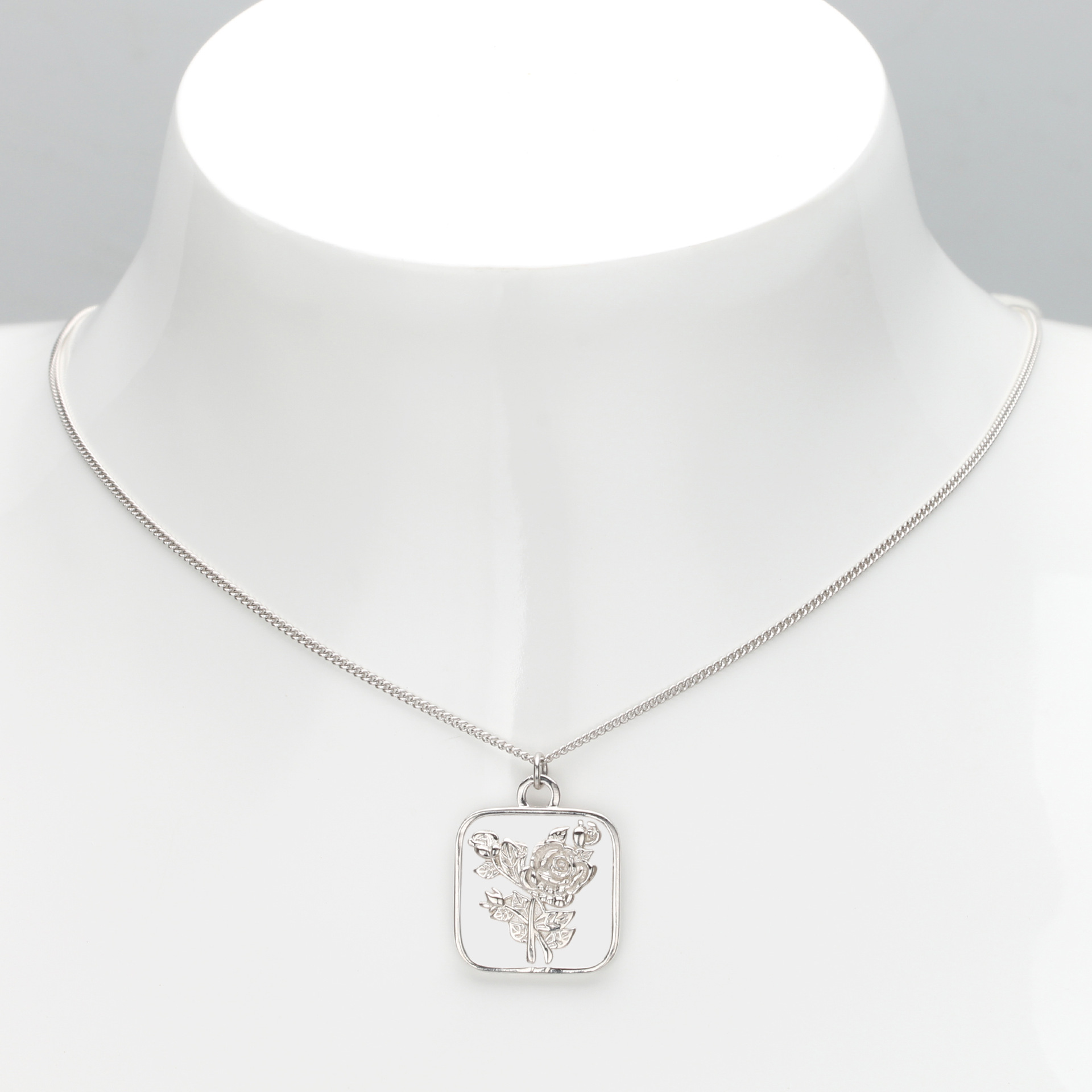 Style Simple Fleur Argent Sterling Placage Plaqué Or Pendentif display picture 3