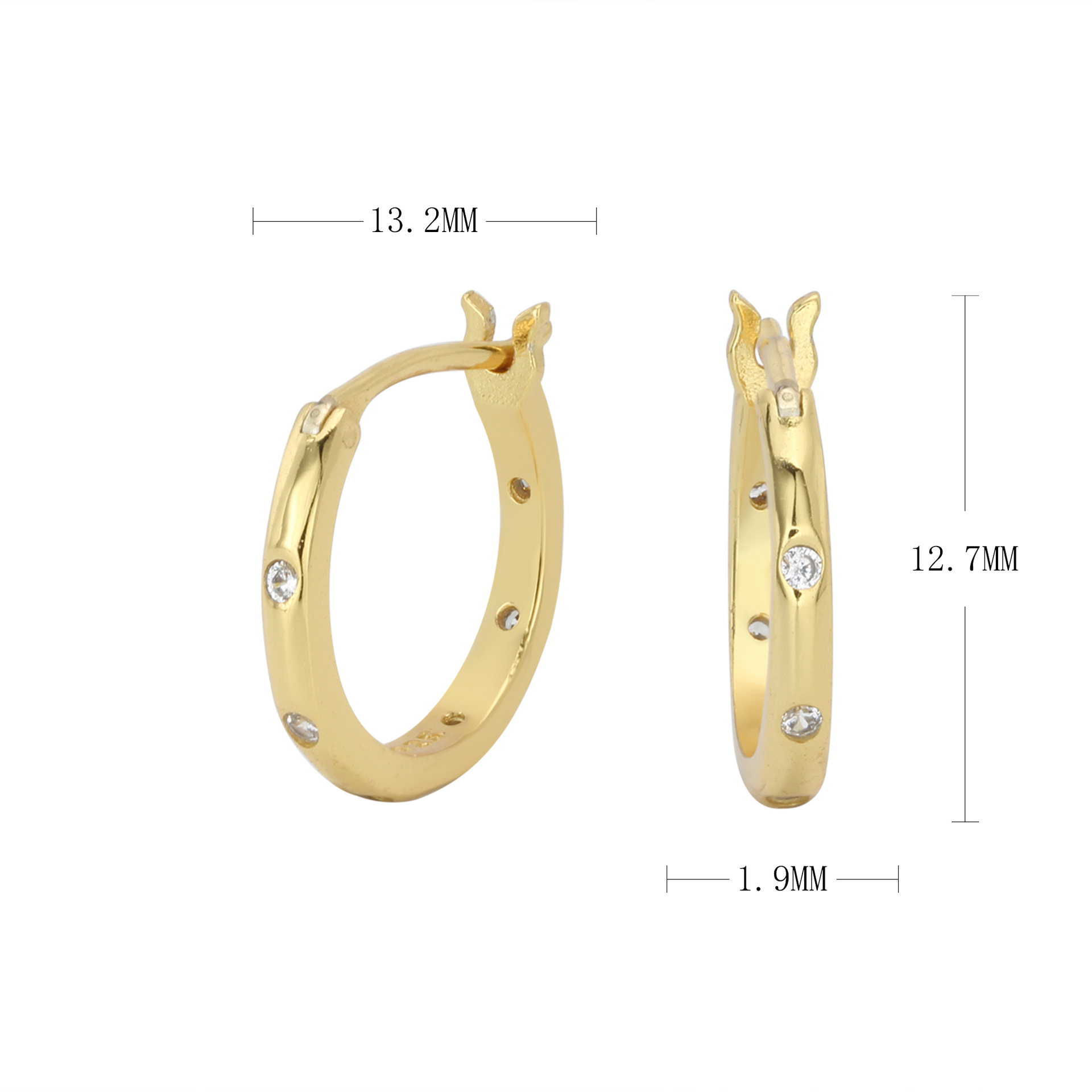 1 Paar Einfacher Stil Klassischer Stil Stern Inlay Sterling Silber Strasssteine Ohrringe display picture 1