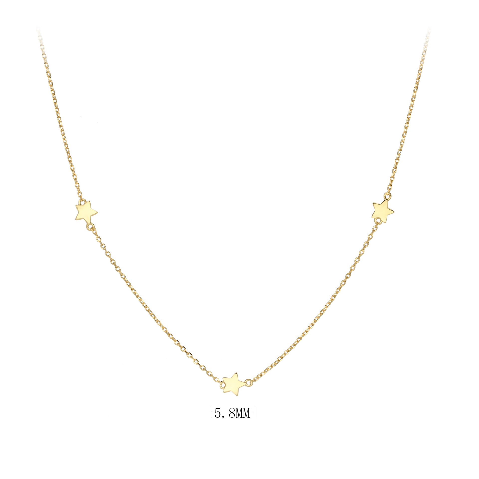 Simple Style Star Sterling Silver Plating Gold Plated Necklace display picture 1
