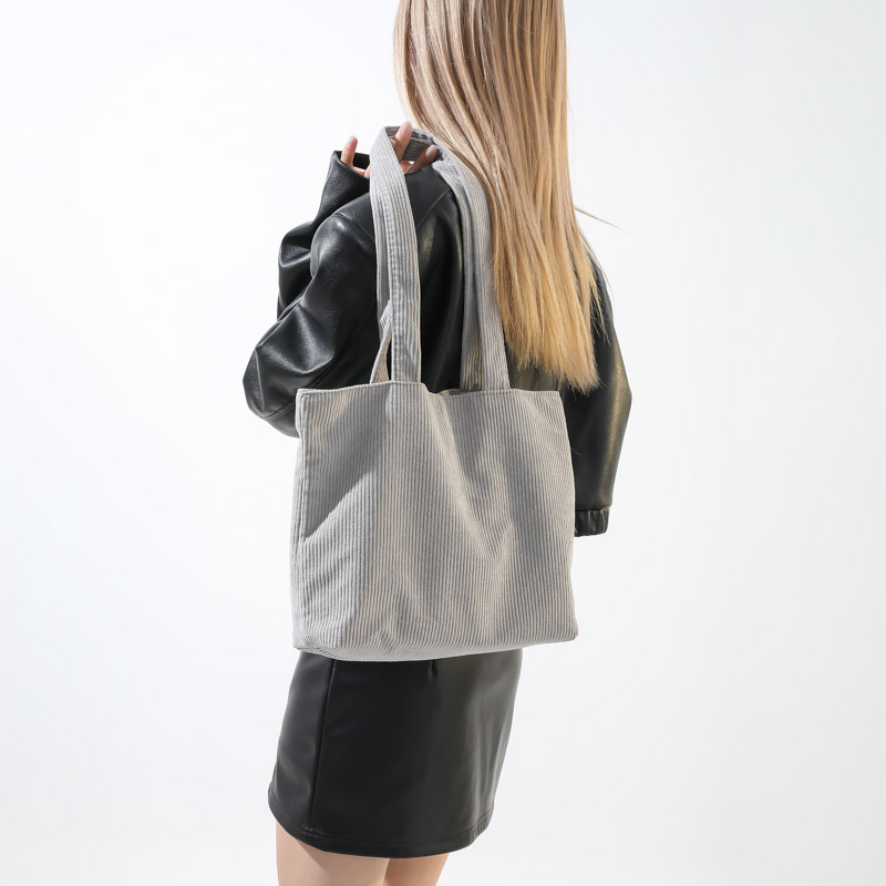 Women's Corduroy Solid Color Streetwear Square Zipper Shoulder Bag display picture 1