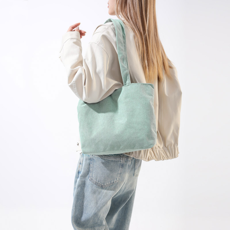 Women's Corduroy Solid Color Streetwear Square Zipper Shoulder Bag display picture 7