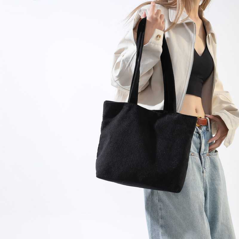 Women's Corduroy Solid Color Streetwear Square Zipper Shoulder Bag display picture 2