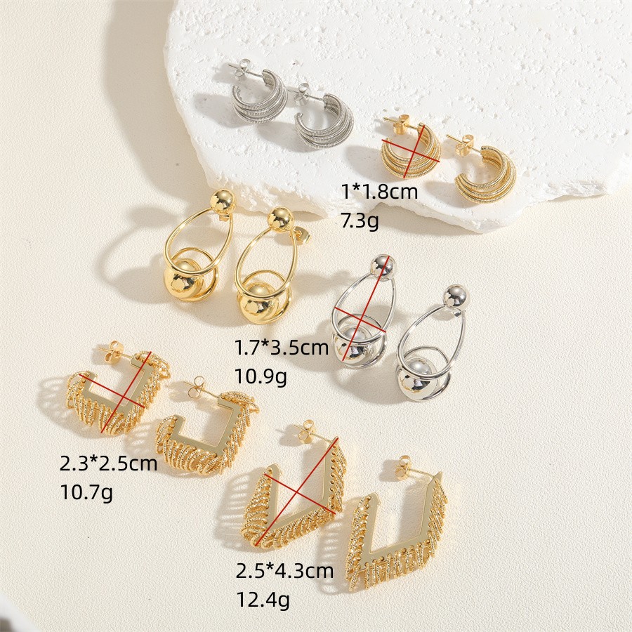 1 Pair Vintage Style Commute Solid Color Plating Brass 14k Gold Plated White Gold Plated Ear Studs display picture 5