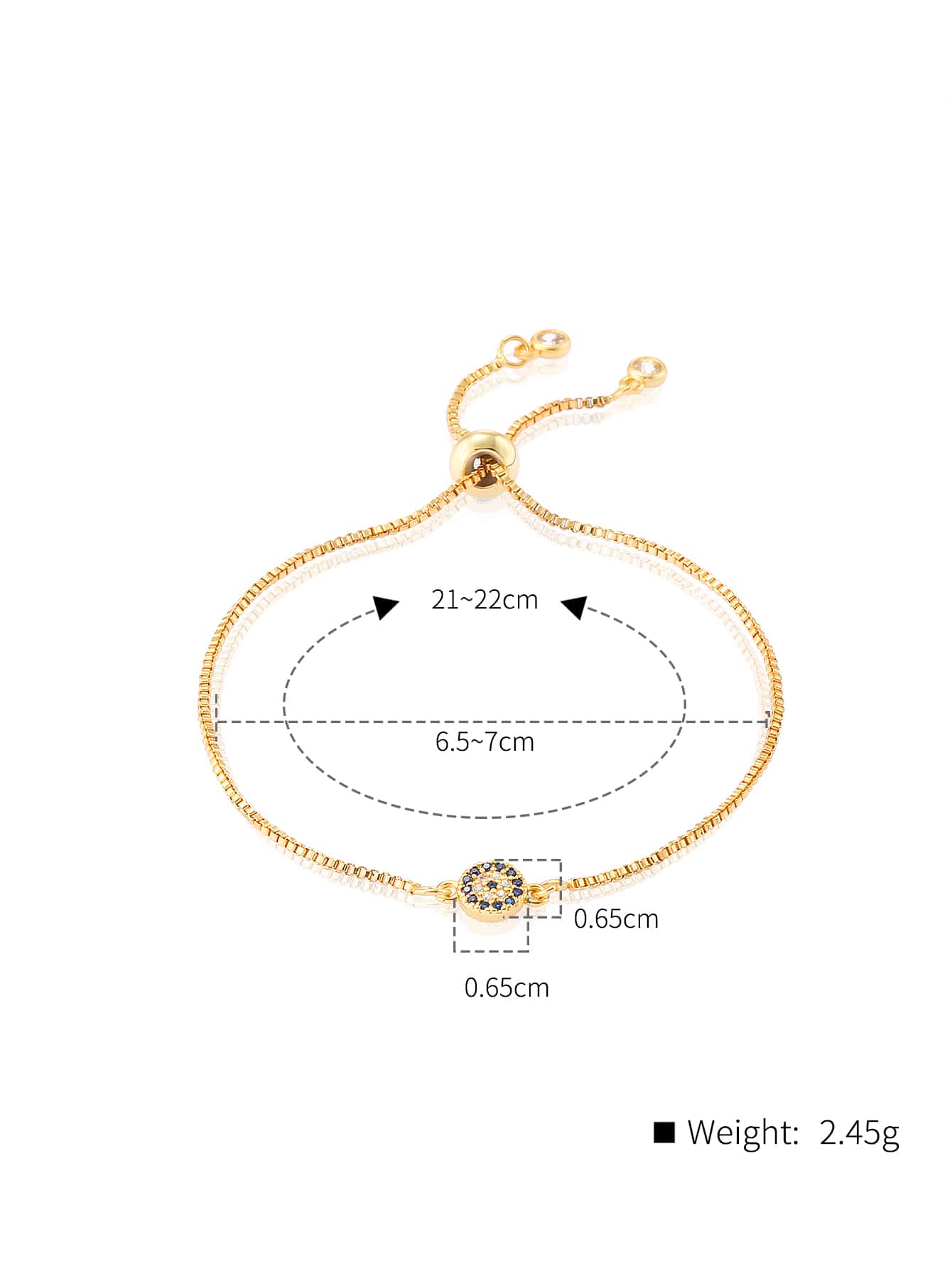 Classic Style Commute Devil's Eye Copper Plating Inlay Zircon 18k Gold Plated Silver Plated Bracelets display picture 3