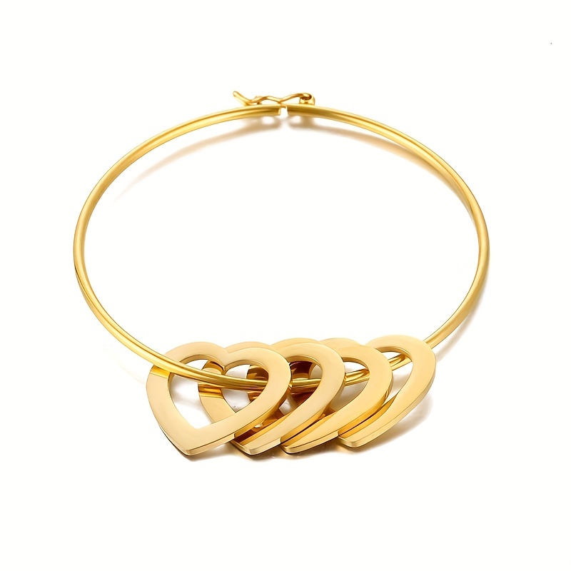 Simple Style Commute Heart Shape Stainless Steel Plating 18k Gold Plated Bangle display picture 11