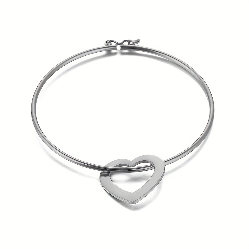 Simple Style Commute Heart Shape Stainless Steel Plating 18k Gold Plated Bangle display picture 13