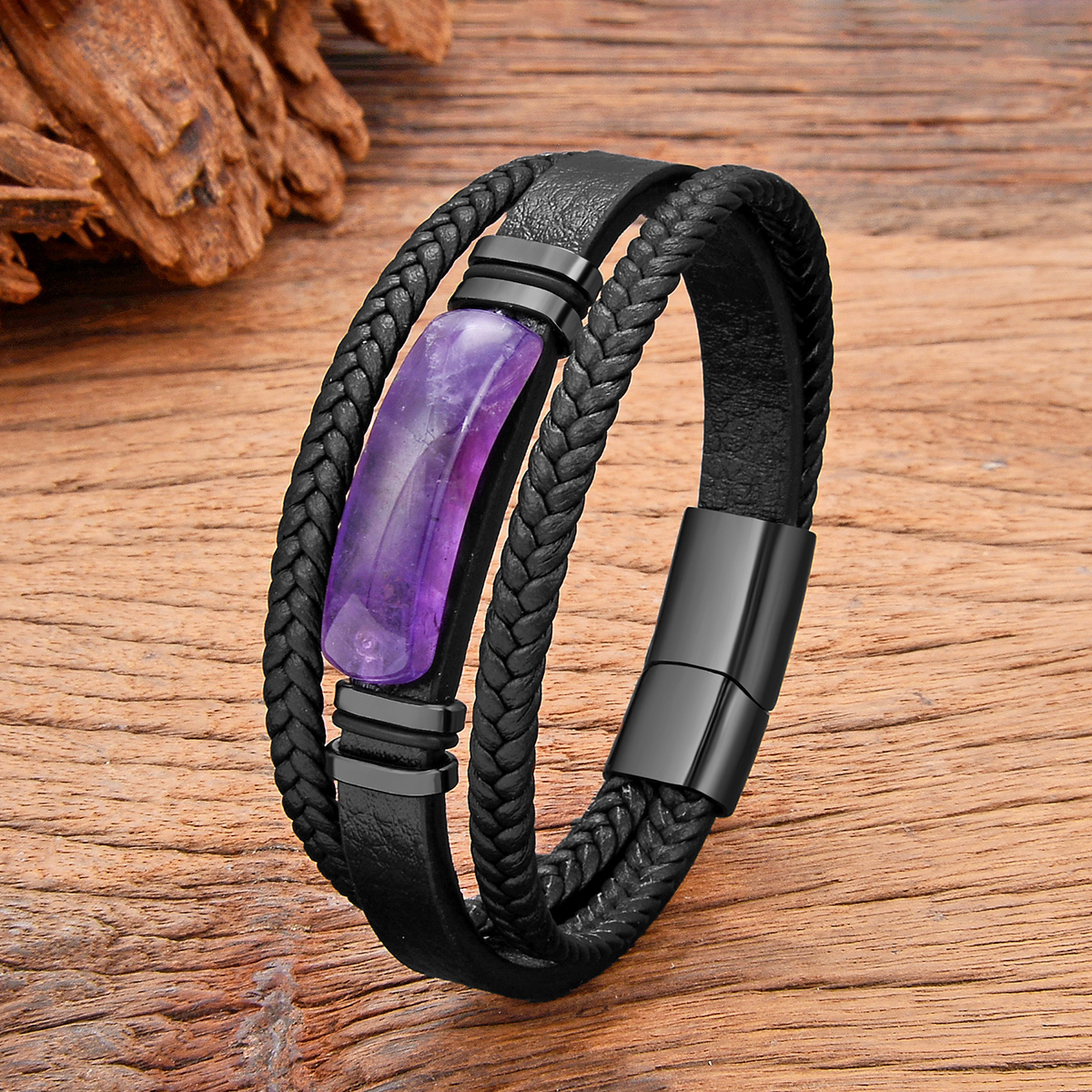Luxurious Artistic Color Block 316 Stainless Steel  Natural Stone Handmade Unisex Bracelets display picture 1