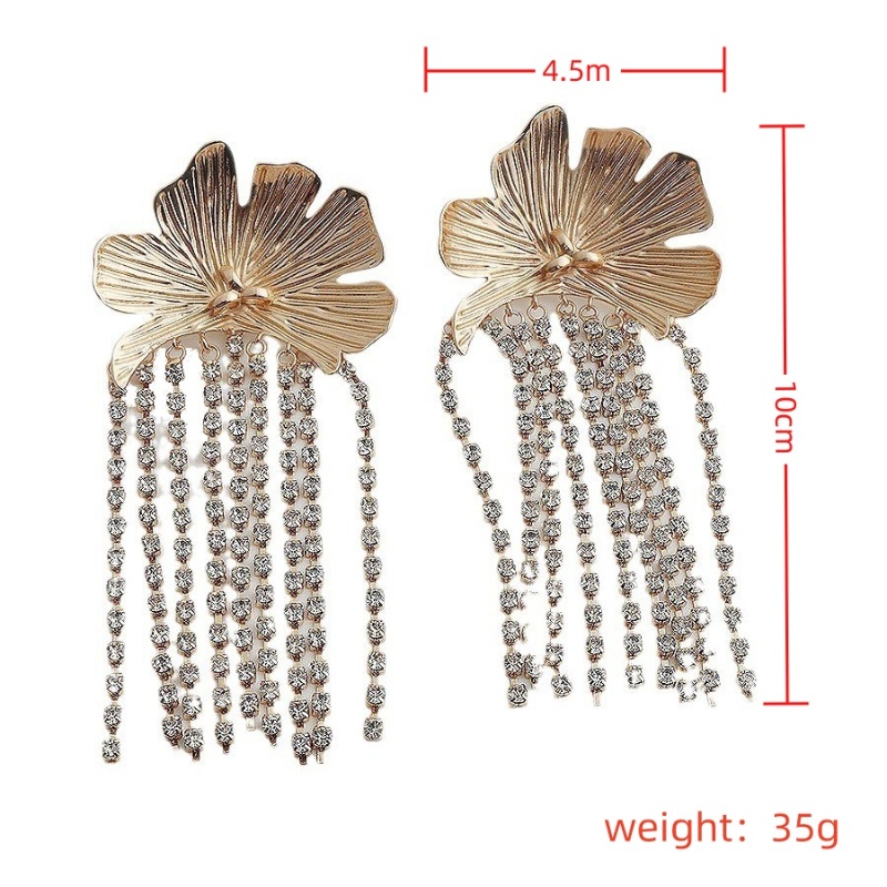 1 Paire Élégant Exagéré Fleur Placage Incruster Alliage Strass Plaqué Or Plaqué Argent Boucles D'oreilles display picture 14