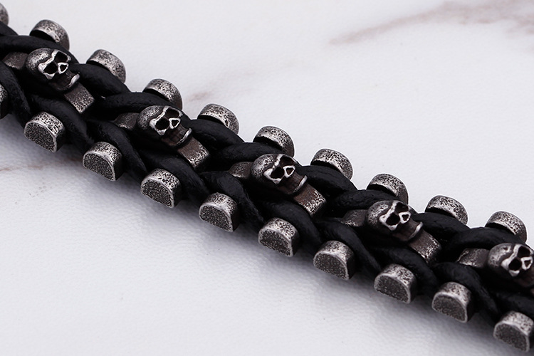 Retro Skull Titanium Steel Men's Bracelets display picture 7