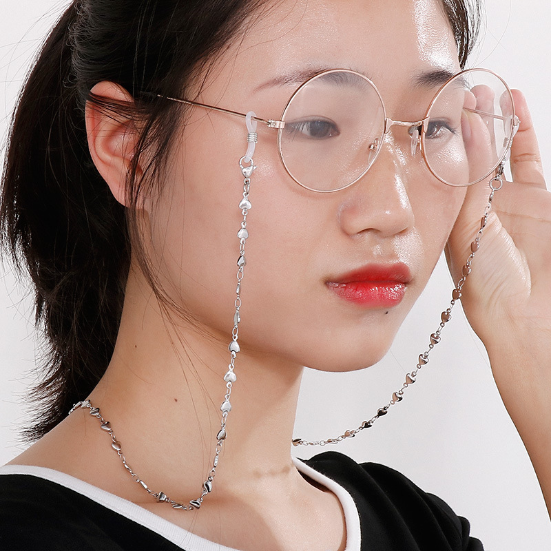 Simple Style Classic Style Solid Color Titanium Steel Women's Glasses Chain display picture 2