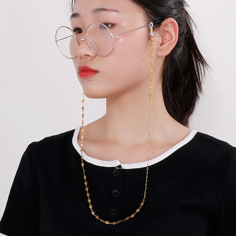 Simple Style Classic Style Solid Color Titanium Steel Women's Glasses Chain display picture 3