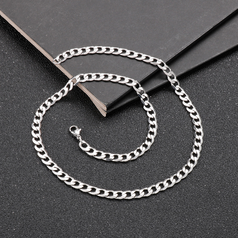 Lässig Basic Strassenmode Geometrisch Titan Stahl Männer Halskette display picture 2