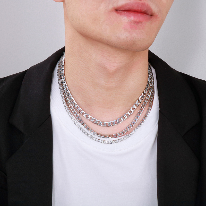 Casual Basic Streetwear Geometric Titanium Steel Men's Necklace display picture 5