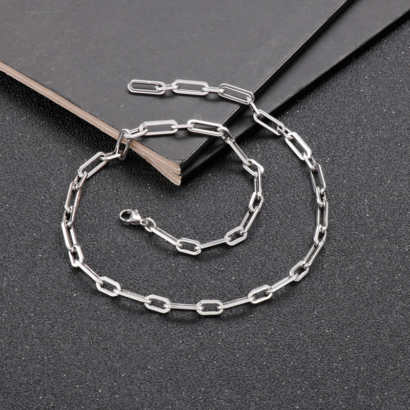 Casual Streetwear Geometric Titanium Steel Men's Necklace display picture 1