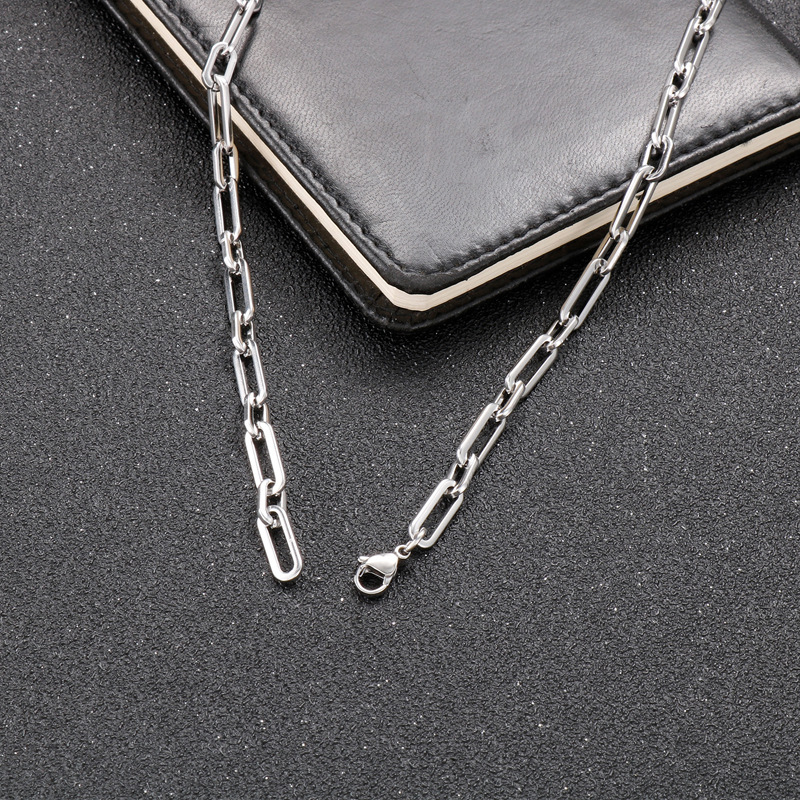 Casual Streetwear Geometric Titanium Steel Men's Necklace display picture 4