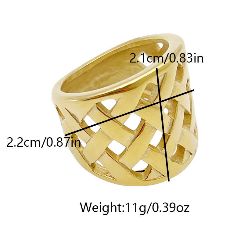 304 Stainless Steel 14K Gold Plated Retro Classic Style Plating Geometric Water Droplets Open Rings display picture 5
