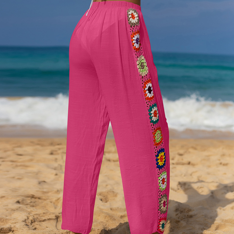 Women's Beach Casual Vacation Geometric Full Length Hollow Out Casual Pants display picture 12