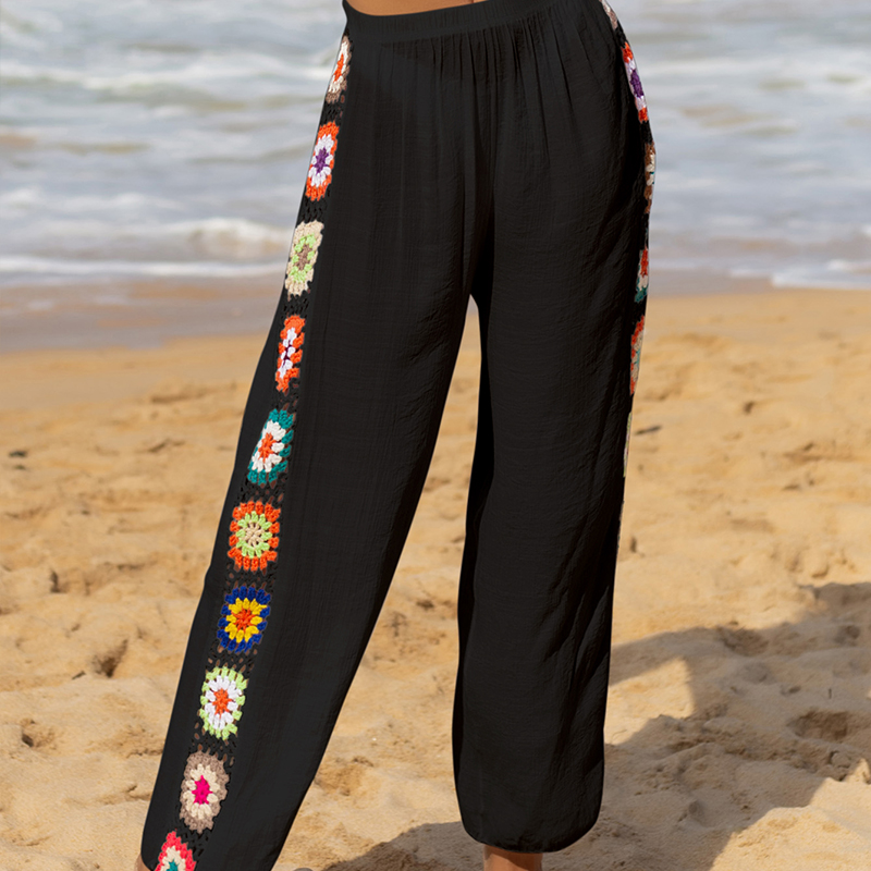 Women's Beach Casual Vacation Geometric Full Length Hollow Out Casual Pants display picture 15