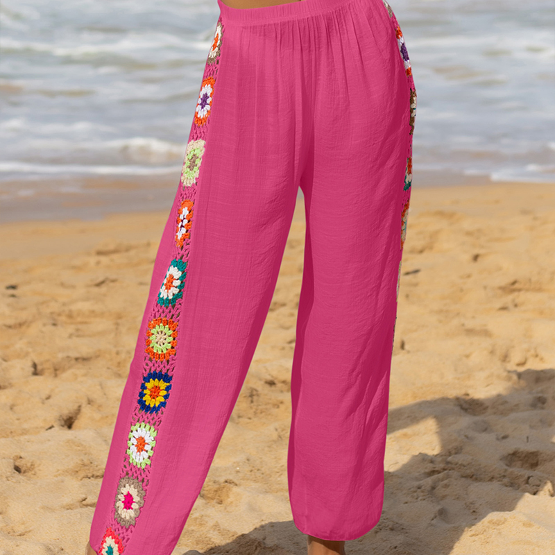 Women's Beach Casual Vacation Geometric Full Length Hollow Out Casual Pants display picture 18