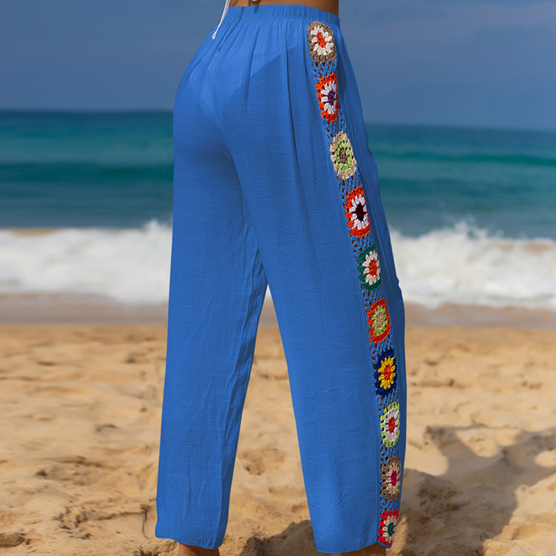Women's Beach Casual Vacation Geometric Full Length Hollow Out Casual Pants display picture 16