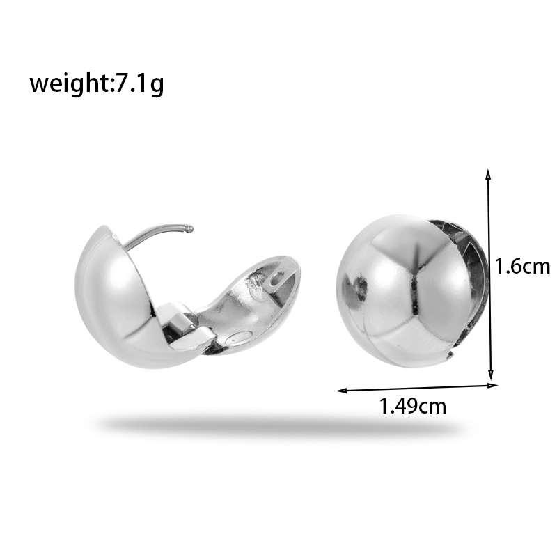 1 Pair Simple Style Round Heart Shape Plating Stainless Steel Earrings display picture 2