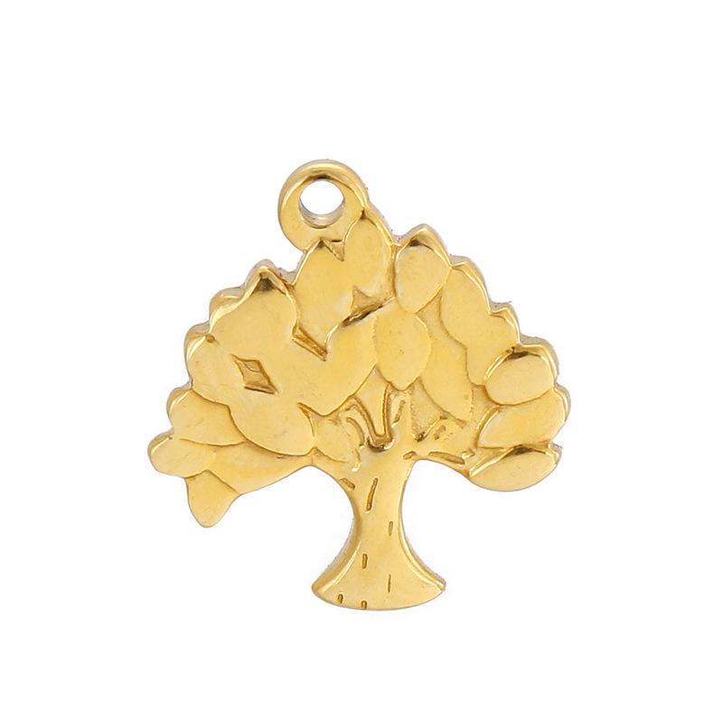 1 Piece Stainless Steel 18K Gold Plated Hand Tree Leaves display picture 8