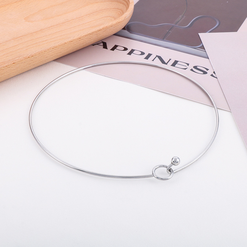 Simple Style Solid Color Stainless Steel Choker display picture 5