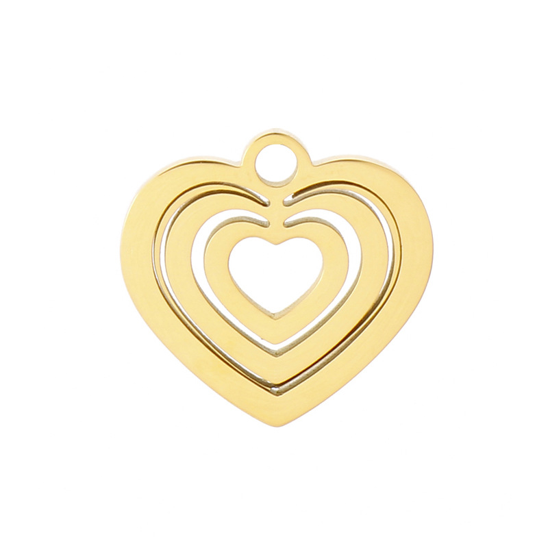 1 Pieza Acero Inoxidable Chapados en oro de 18k Forma De Corazón display picture 5