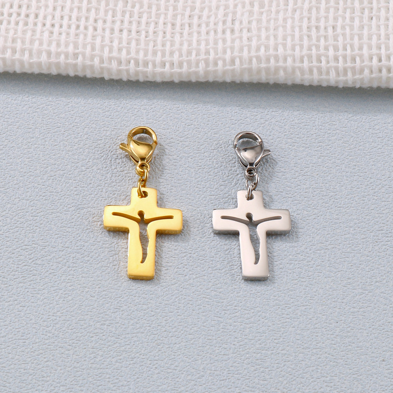 1 Piece Stainless Steel 18K Gold Plated Cross Skull display picture 9