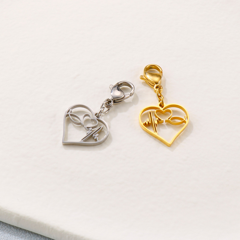 1 Piece Stainless Steel 18K Gold Plated Letter Heart Shape display picture 1