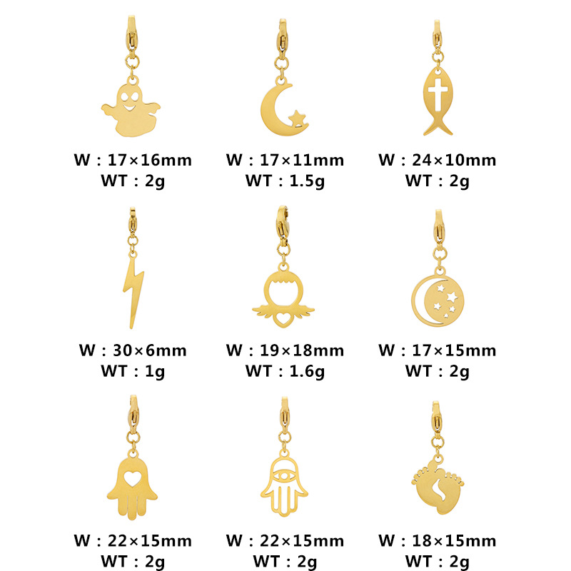 1 Pièce Acier Inoxydable Plaqué Or 18K Géométrique display picture 1