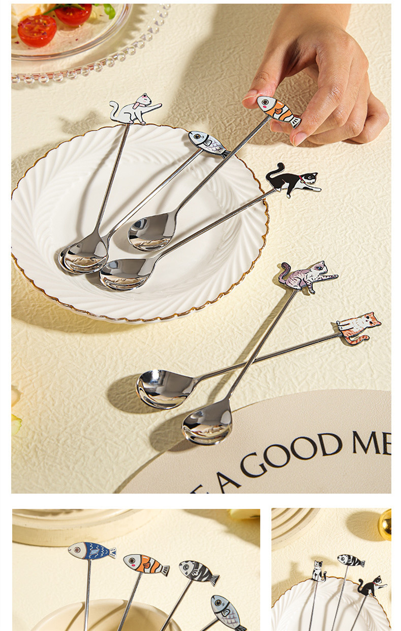 Cute Cartoon Stainless Steel Spoon 1 Piece display picture 1