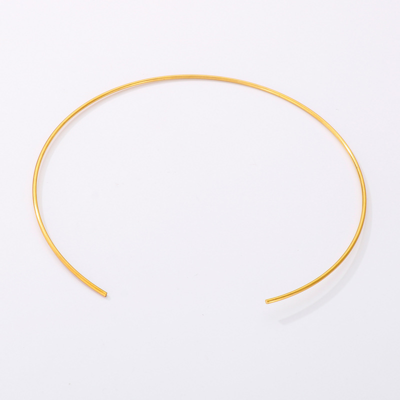 Stainless Steel 18K Gold Plated Simple Style Plating C Shape Choker display picture 6