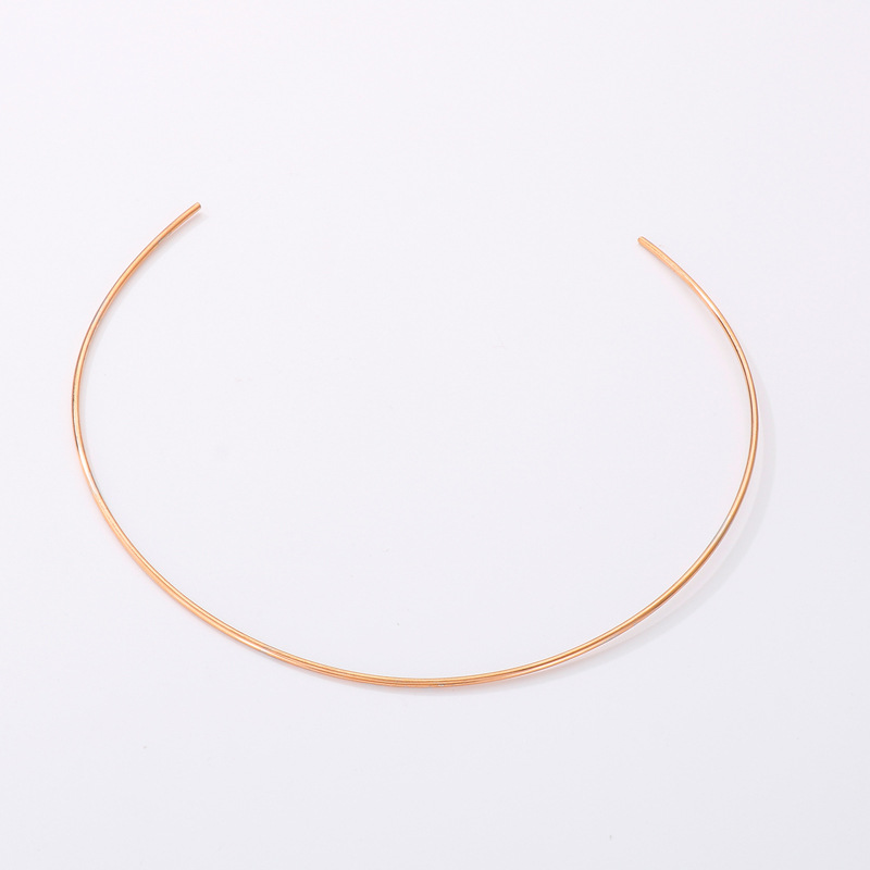 Stainless Steel 18K Gold Plated Simple Style Plating C Shape Choker display picture 7