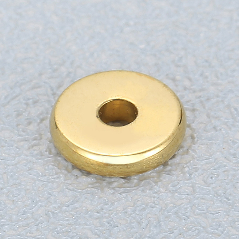 1 Pièce Diamètre 6mm Acier Inoxydable Plaqué Or 18K Rond Barres D'espacement display picture 1