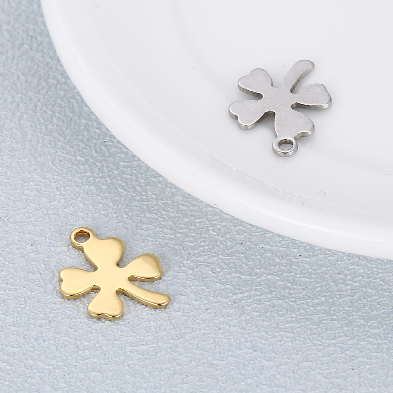 1 Piece Stainless Steel 18K Gold Plated Four Leaf Clover display picture 1