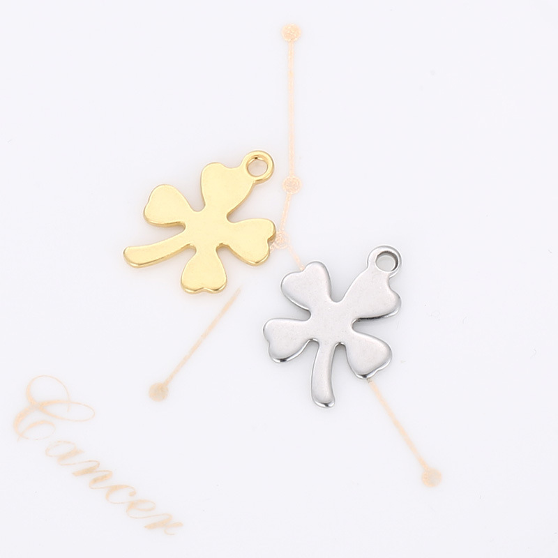 1 Piece Stainless Steel 18K Gold Plated Four Leaf Clover display picture 2