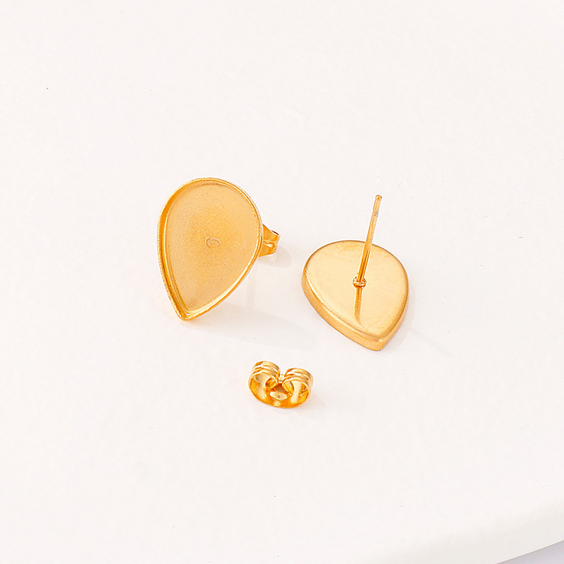 1 Pair Simple Style Water Droplets Plating Stainless Steel 18K Gold Plated Ear Studs display picture 4