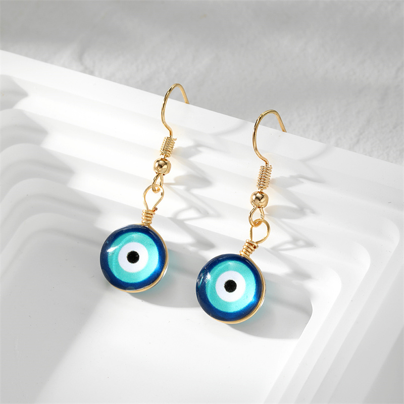 1 Pair Casual Vacation Devil's Eye Resin Opal Drop Earrings display picture 1