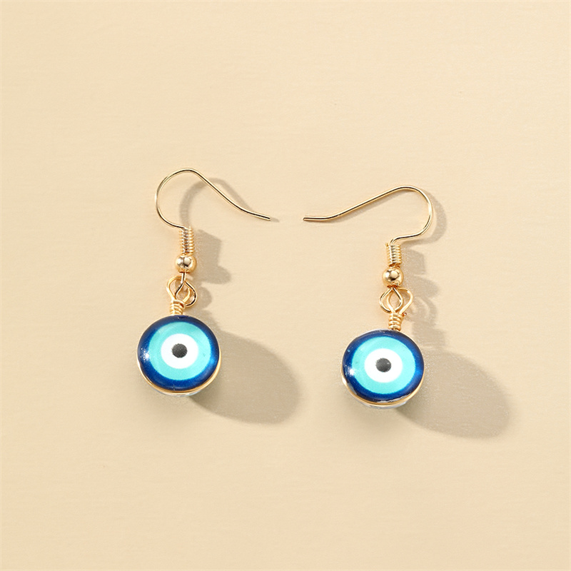 1 Pair Casual Vacation Devil's Eye Resin Opal Drop Earrings display picture 2