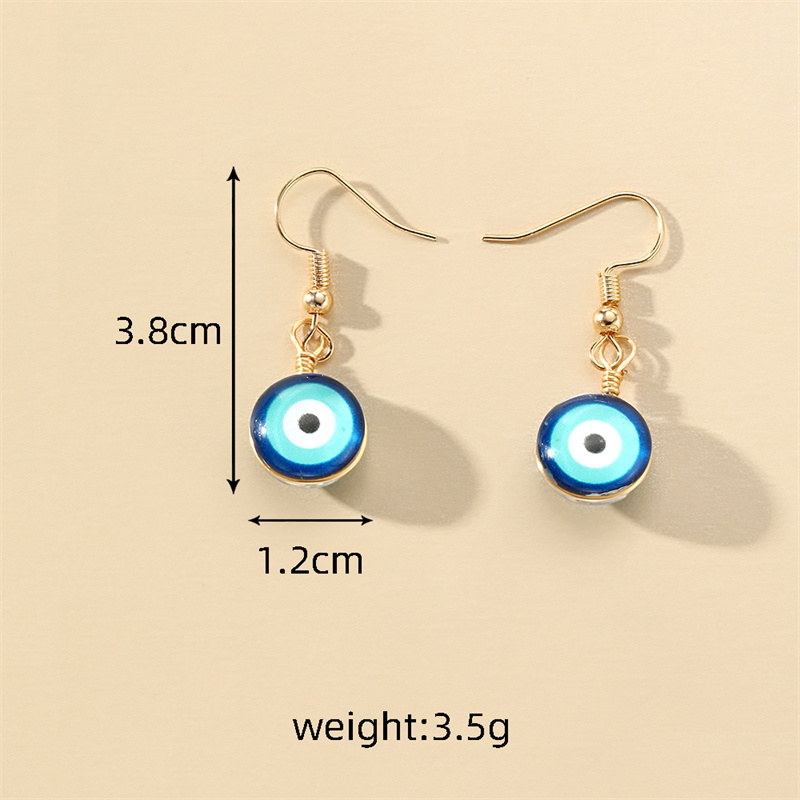 1 Pair Casual Vacation Devil's Eye Resin Opal Drop Earrings display picture 3