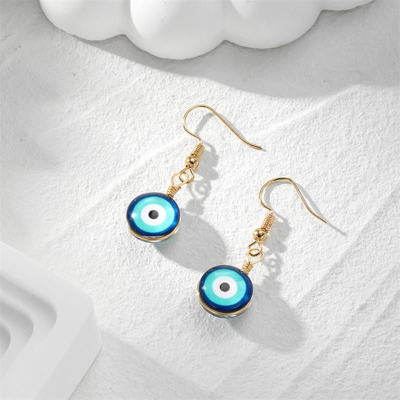 1 Pair Casual Vacation Devil's Eye Resin Opal Drop Earrings display picture 4