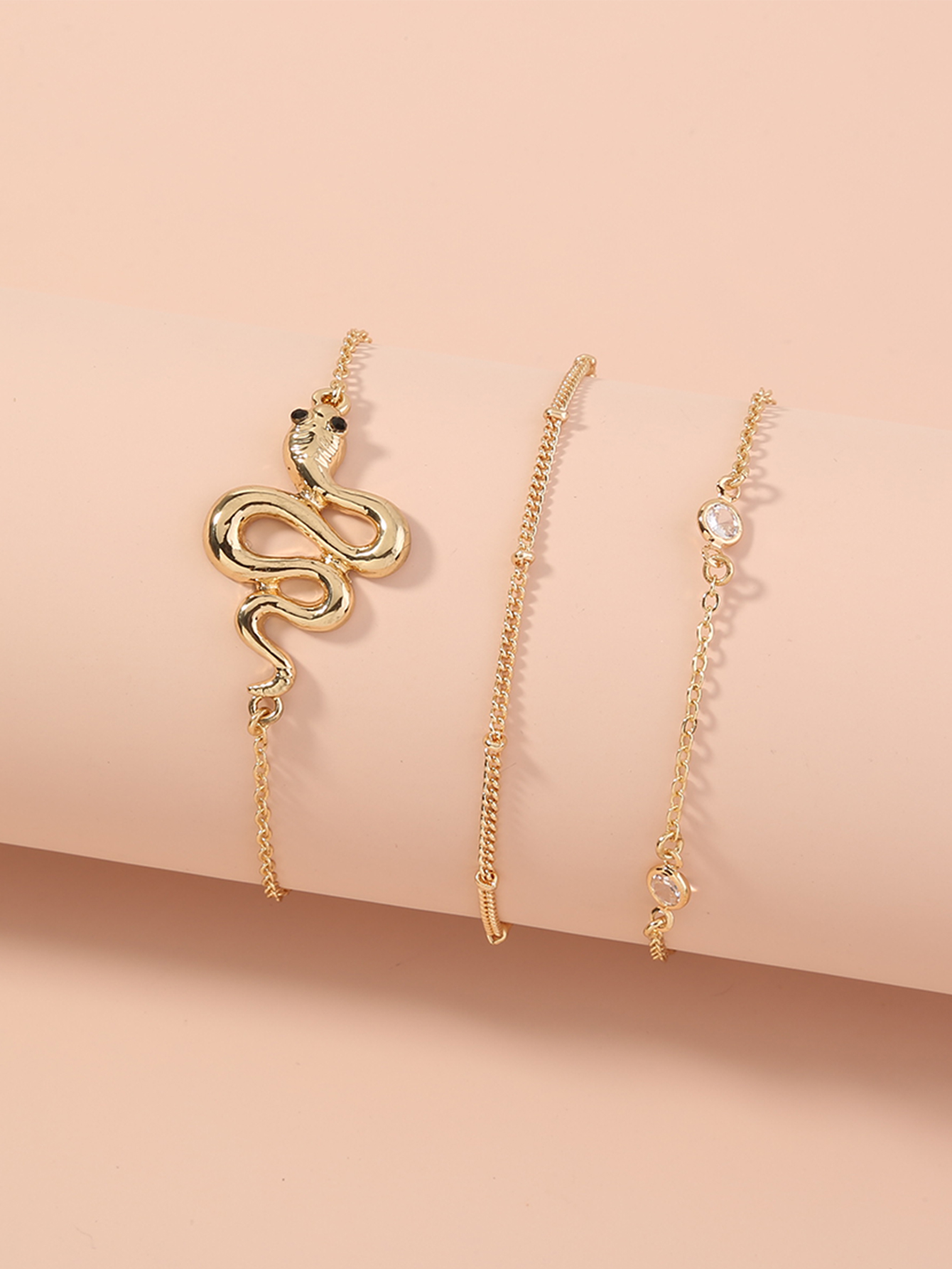 Classic Style Geometric Snake Copper Asymmetrical Zircon Bracelets display picture 16