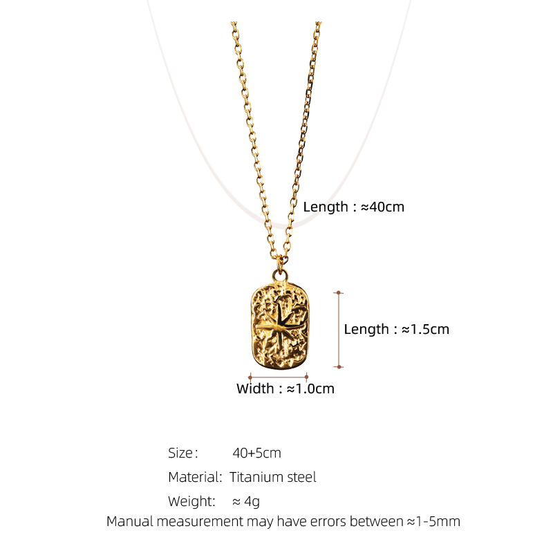 304 Stainless Steel 18K Gold Plated Simple Style Plating Star Pendant Necklace display picture 1
