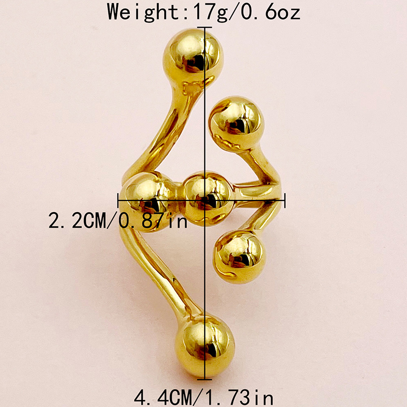 304 Stainless Steel 14K Gold Plated Retro Classic Style Plating Geometric Water Droplets Open Rings display picture 10