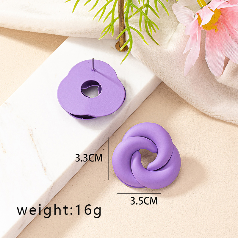 1 Pair IG Style Commute Korean Style Geometric Plating Iron Ear Studs display picture 12