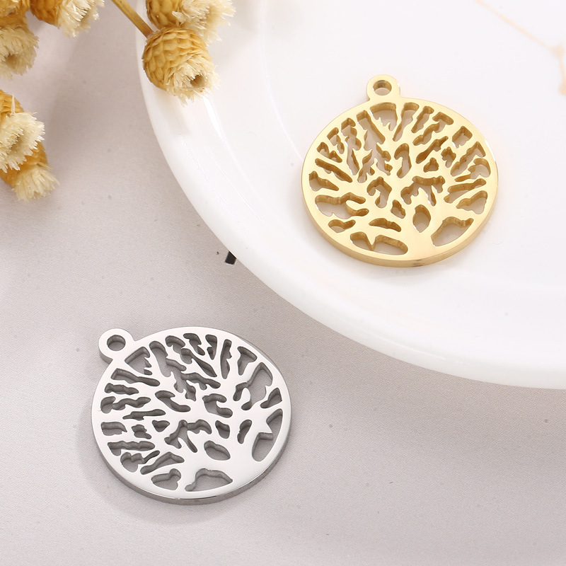 Simple Style Life Tree Stainless Steel Plating Jewelry Accessories display picture 4